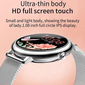 Relógio feminino Smart Watch Full Touch Screen Femei Fata Smartwatch Heart Rate Monitor de Presiune sanguina Ceasuri pentru Android IOS