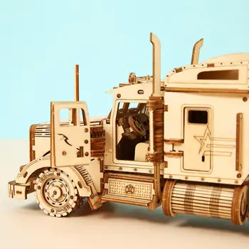 Masina 3D Camion de Model de Auto-Asamblare Puzzle din Lemn Puzzle Copii DIY Jucărie Cadou