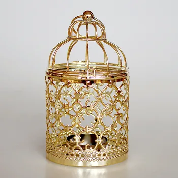 Aur de metal lumânare titularului Cușcă în Formă de Candelabru Acasă Ornamente de Nunta elemente de Recuzită de birou agățat de perete lumanare decorativa aranjament