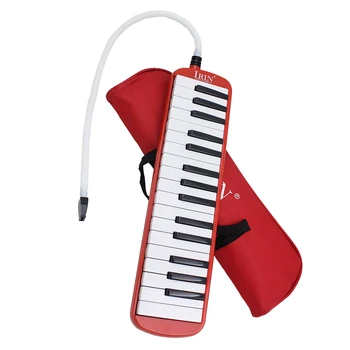 Red 32 Cheie Melodica Tastatură De Pian În Stil Vânt Instrument Muzical W/ Sac