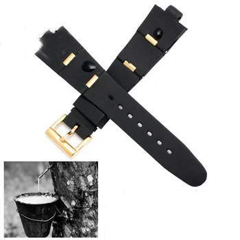 Ceas silicon barcelet accesorii ceas curea pentru Bvlgari dp42c14svdgmt convex cauciuc curea pentru bărbați și femei 22 * 8 / 24 * 8