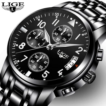 Relogio Masculino LIGE Mens Ceasuri de Top de Brand de Moda de Lux de Afaceri Cuarț Ceas Barbati Sport din Oțel Complet Impermeabil Data Ceas