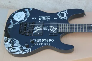 Calitate de Top FDOH-9006 culoare negru de Personalitate patterm negru hardware Kirk Hammett Ouija Chitara Electrica, transport Gratuit
