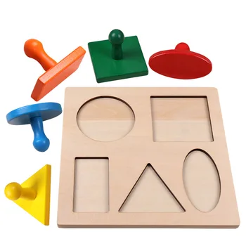 Montessori Multiple forme de Culoare Forme de Puzzle Jumbo Buton de Puzzle Copilul Preșcolar Materiale de Învățare Senzorială Jucarii pentru Copii