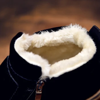 Iarna Îngroșarea Bărbați Cizme de Zapada Barbati Culoare Solidă Bumbac Piele Nubuc Casual sex Masculin de pantofi pentru Bărbați Pantofi