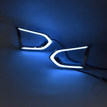 1Pair Auto LED DRL Pentru Nissan Patrol Y62 2016 2017 2018 Daytime Running Light Cu Galben de Semnalizare de Noapte Albastru Lampă de Ceață