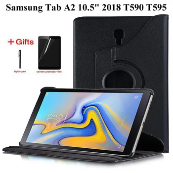 360 de Rotație PU Piele Caz Pentru Samsung Galaxy Tab s 10.5 2018 SM-T590 T595 T597 acoperire pentru Samsung Tab s 10.5 caz+Film+Pen