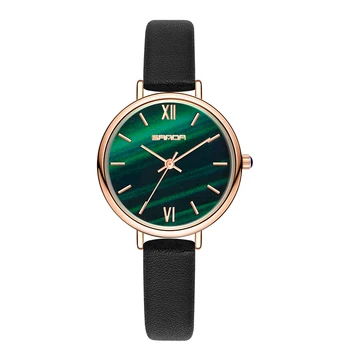 Doamnelor Ceasuri Pentru Femei de Brand de Top de Lux Mici din Piele Ceas Quartz Casual Elegant de Moda de Epocă Păun Verde Bling Ceas NE