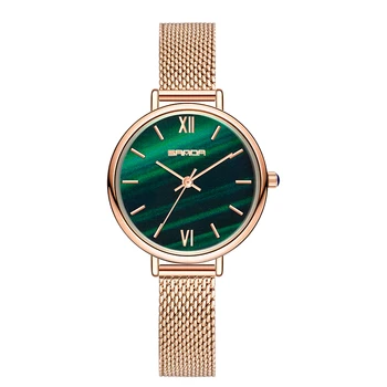 Doamnelor Ceasuri Pentru Femei de Brand de Top de Lux Mici din Piele Ceas Quartz Casual Elegant de Moda de Epocă Păun Verde Bling Ceas NE