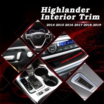 Senzeal Highlander Decoratiuni Interioare ABS Cromat Tot Interiorul Masinii DIY Kit Pentru Toyota Highlander 2016 2017 2018 2019