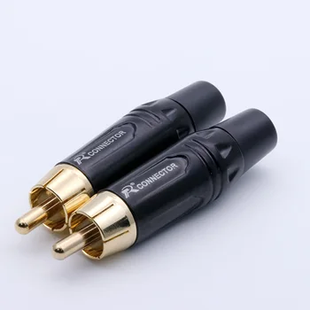 20buc RCA Conector de Înaltă calitate, RCA Conector de sex masculin placare cu aur audio adapter black&red coadă difuzor mufă pentru Cablu 7MM