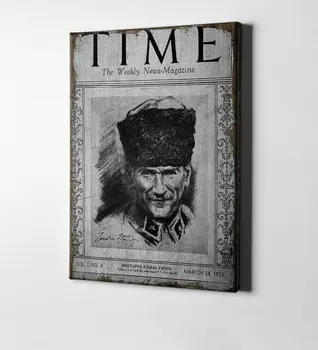 Personalizate Ataturk Coperta Revistei Time Panza de Imprimare (50x70 cm.) fiabile de Calitate Cost-Eficiente Design Special Iubirea De Patrie