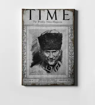 Personalizate Ataturk Coperta Revistei Time Panza de Imprimare (50x70 cm.) fiabile de Calitate Cost-Eficiente Design Special Iubirea De Patrie