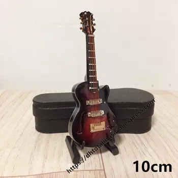 Mini Chitara in Miniatura Model de Chitara Electrica Cu Suport si Cazul Mini Instrumente Muzicale Model de Colectie