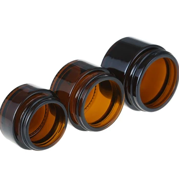 15 buc x Goale 5g-50g Amber Borcane de Sticlă Recipiente Cosmetice Crema Lotiune de Pulbere Maro Sticle de Machiaj Vase Recipientul de Călătorie