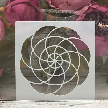 16Pcs 5*5 inch Flori Mandala, Geometrie DIY Stratificare Sabloane Pictura Album de Colorat Relief Album Decorative Șablon