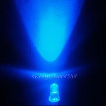 Noi 500pcs Albastru 3mm 5000mcd Lampă cu LED-uri de Lumină Ultra Luminos Led-uri Bec Transparent Transport Gratuit