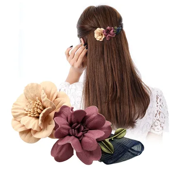 Coreea Pânză Nouă Fire Ac de păr de Flori Adult Agrafe Elegante Clip Top Frizură Clip de Primăvară pentru Femei Nunta Accesorii de Par