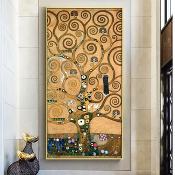 Artist Gustav Klimt Pomul vieții Pictura in Ulei pe Panza, Postere si Printuri Cuadros de Arta de Perete Imaginile Pentru Camera de zi Decor Acasă