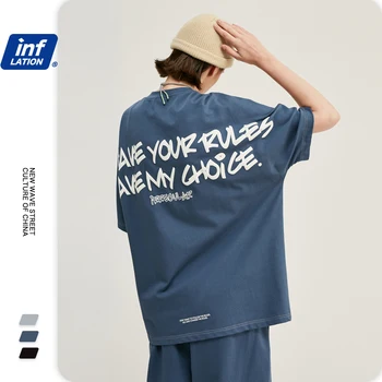 INFLAȚIA în 2020, Noul tricou de Vara Tricouri Inaltime de Stradă pentru Bărbați tricou de Bumbac, O-neck Hip Hop Maneca Scurta Mozaic Barbati Tricou 1124S20