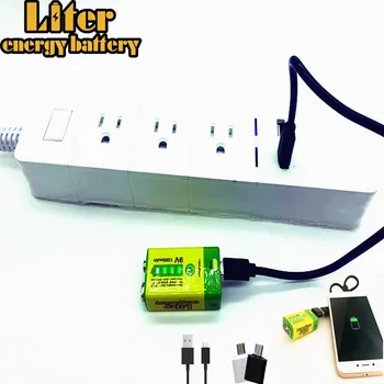9V 6F22 USB 1200mAh Lipo baterie reîncărcabilă litiu-ion baterie pentru alarma de fum wireless microfon Chitara Banca puterea telefon mobil