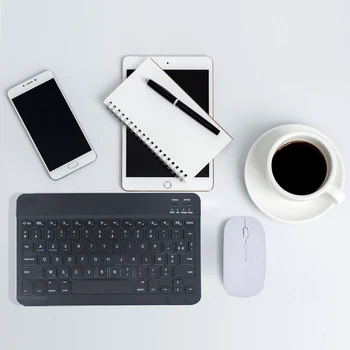 10 Inch cu Tastatura Wireless Bluetooth Keyboard Mouse-ul Combo-uri rusă Tastatura Bluetooth Reîncărcabil Pentru ipad Tableta Telefon Laptop