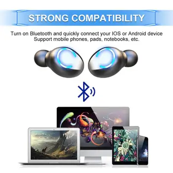 Cască Bluetooth V5.0 TWS Touch Control Stereo Sport Căști fără Fir de Reducere a Zgomotului Căști setul cu Cască Cu Microfon