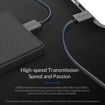 ORICO Cablu de Date pentru Hard Disk Extern 5Gbps Transmisie de Mare Viteza USB 3.0 de Tip a la Micro-B Suporta HDD Cabina