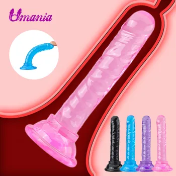 Erotic Moale Jelly Vibrator Anal, Dop de Fund Realist Penis artificial Penis, ventuza Dick Jucării pentru Adulți Jucarii Sexuale pentru Femei Pentru Sex cuplu