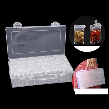 2 buc 64 Grile de Diamant Instrumente de Pictură Accesorii Cutie de Depozitare Margele Container cu Diamante Broderie de Piatră Confort Cutie