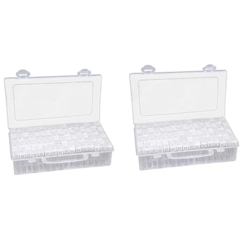 2 buc 64 Grile de Diamant Instrumente de Pictură Accesorii Cutie de Depozitare Margele Container cu Diamante Broderie de Piatră Confort Cutie