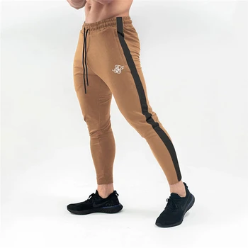 Toamna de Moda Noua de cusut Pantaloni Barbati Casual cu Pantaloni Jogger Culturism Fitness Sudoare Sik mătase pantaloni de Trening
