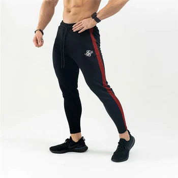 Toamna de Moda Noua de cusut Pantaloni Barbati Casual cu Pantaloni Jogger Culturism Fitness Sudoare Sik mătase pantaloni de Trening