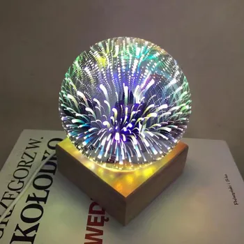 Fluture focuri de Artificii Univers Lumina de Noapte Sticlă Cristal Magic Ball USB Putere Lampă de Masă Dormitor Acasă de Crăciun Cadouri de Ziua de nastere