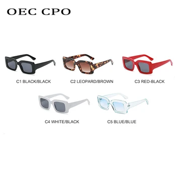 OEC CPO Leopard Cadru Pătrat ochelari de Soare pentru Femei Brand Design Vintage Ochelari de Soare de sex Feminin Mici Punk Ochelari Oculos De Sol UV400