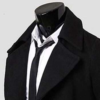 2020 Nou Toamnă Și de Iarnă Bărbați Stil de Moda Trench Palton de Moda de petrecere a timpului Liber Breasted Dublu Solid Slim Barbati Lână Trenci ofițeresc