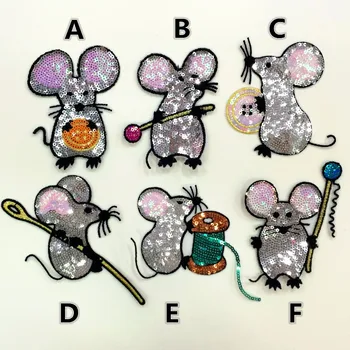 6piese/Lot Europa, Statele Unite ale americii Spectacol de Moda Șase Butonul Mouse Mici Paiete Rochie Pulover Patch-uri DIY RS349