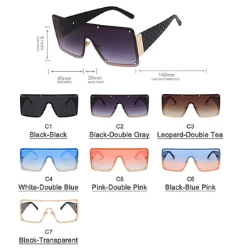 Personalizate Pătrat Shades ochelari de Soare pentru Femei de Moda Sălbatic Ochelari fără ramă Mare Rama de Ochelari Siamezi Bucata