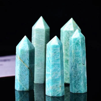 1 BUC Cristal Natural Punct amazonite Vindecare Obelisc reseda Cuarț Bagheta Ornament verde pentru Decor Acasă Energia Reiki Piatra DIY Gifi