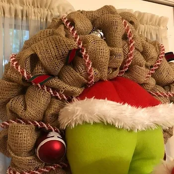 Crăciun Hoț Garland Ghirlandă Cum a Furat Crăciunul Pânză groasă de sac Cununa de Moș Crăciun, Decoratiuni de Craciun Cadouri pentru copii#WBY