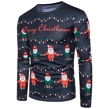 2019 Cadou de Crăciun pentru Bărbați Amuzant de Crăciun de Imprimare 3D T-Shirt Casual Baza Bluze cu Maneca Lunga Tricouri Topuri Dropshipping