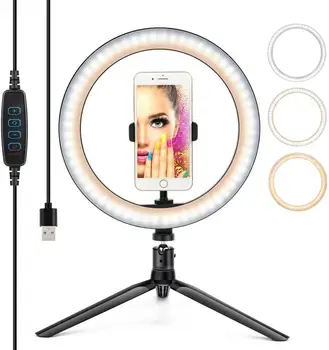 8 Inch Inel de Lumina cu Stand - Rovtop LED-uri aparat de Fotografiat Selfie Lumină Inel Trepied pentru iPhone și Suport de Telefon pentru Video de Fotografie