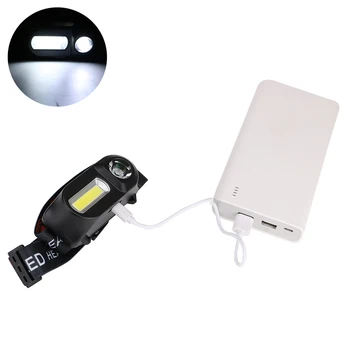 Portabil COB LED Far USB Lampă Reîncărcabilă 18650 Baterie Noapte Rulează Far Lanterna 5W pentru Pescuit, Camping, Drumetii