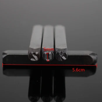 5mm 36pc Scrisoare și Numărul de Timbru Pumn Set Oțel Carbon Metal, Lemn, Piele Instrumente