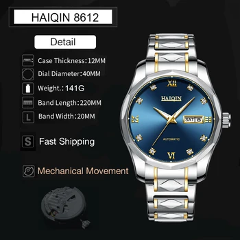 2020 Haiqin design din oțel inoxidabil ceas bărbați ceas mecanic barbati ceas automată de oameni NH35 ceas de afaceri relogio masculino