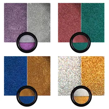 8 Seturi De Culori Oglindă Unghii Sclipici Chrome Metalice Unghii Pulbere De Culoare Dual Baie Pigment Holographics Praf Manichiura Art Decor