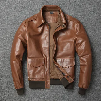 Transport gratuit.Vintage Mens clasic casual Jacheta din piele,de calitate, oamenii de zbor haine.A2 haină de piele.wholesales