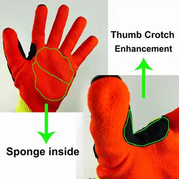 Orange Taie Rezistent Anti Vibrații de Protecție Mănuși Anti-tăiere de Înaltă Calitate, cu Ulei-dovada Nitril Muiată Palma Mănușii