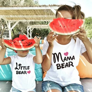 Vara Familia Mare Haina De Sus Haine De Bumbac Mama Fiica Drăguț Scrisoare De Imprimare Tricouri 2020 Mami Și Cu Mine Casual Tricou