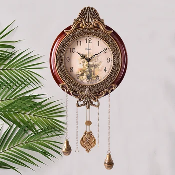 Mare Lux Ceas de Perete Vintage Digital Mare de Lemn Retro de Metal Ceas de Perete cu Pendul Noutate Living Wandklok Decor Acasă AD50WC